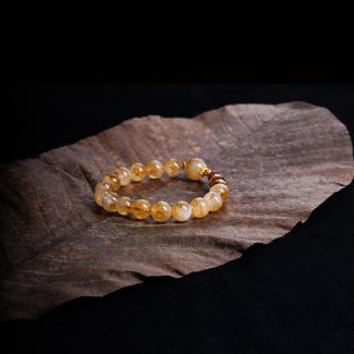 Pyramidal Citrine × Strawberry Quartz Bracelet