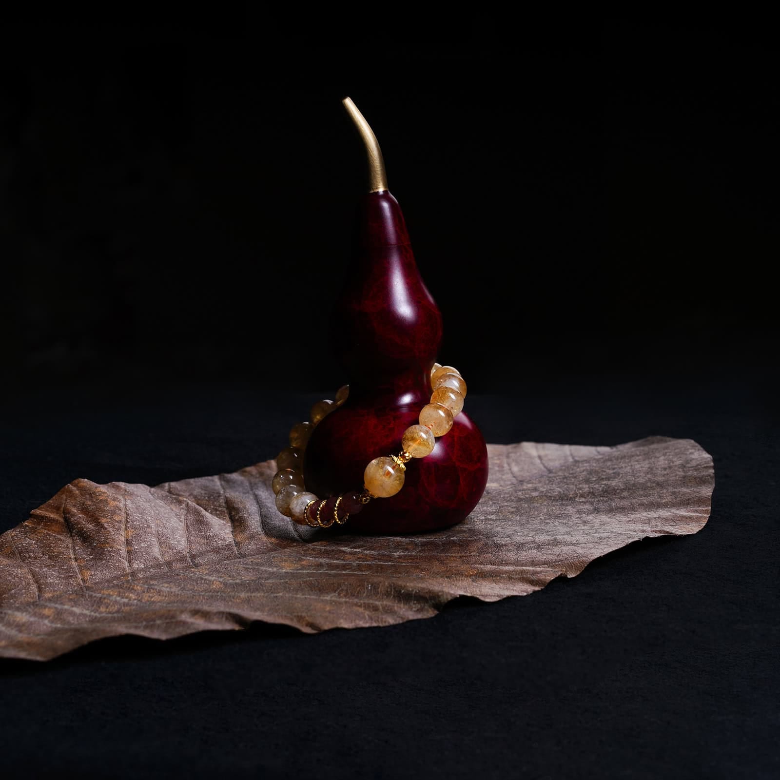 Pyramidal Citrine × Strawberry Quartz Bracelet