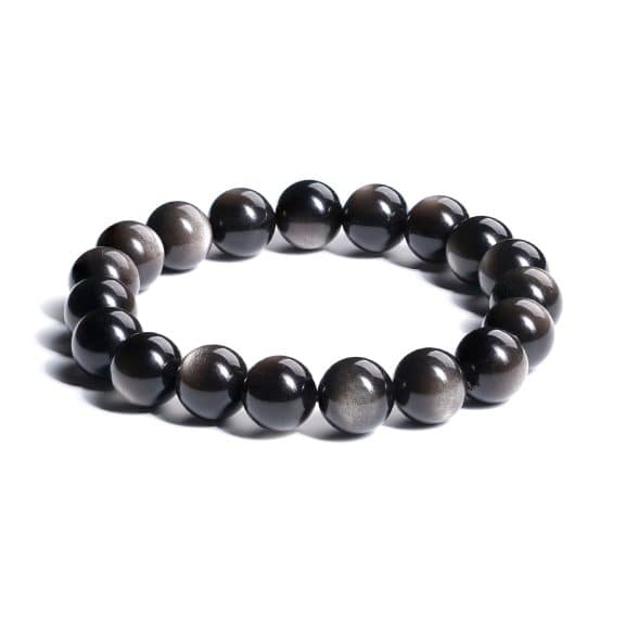 double-eye silver luster Obsidian bracelet
