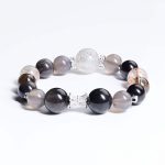 Black Gold/Grey Agate/Silver Obsidian/Smoky Bracelet