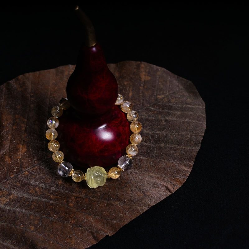 Citrine Clear Quartz Lion Bracelet
