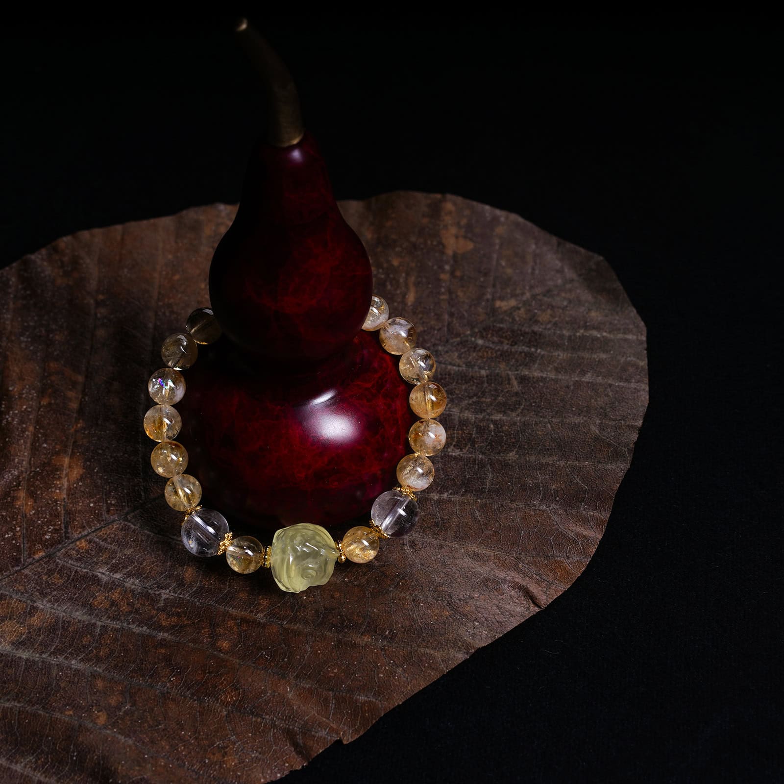 Citrine Clear Quartz Lion Bracelet Citrine Clear Quartz Lion Bracelet