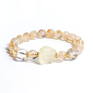 Citrine Clear Quartz Lion Bracelet