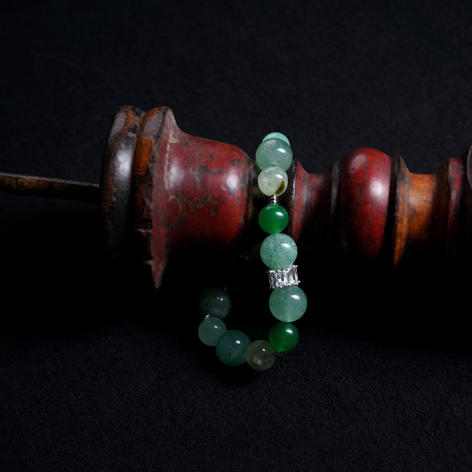 Green Rutilated·Moss Agate·Green Strawberry·Chalcedony·Prase Bracelet
