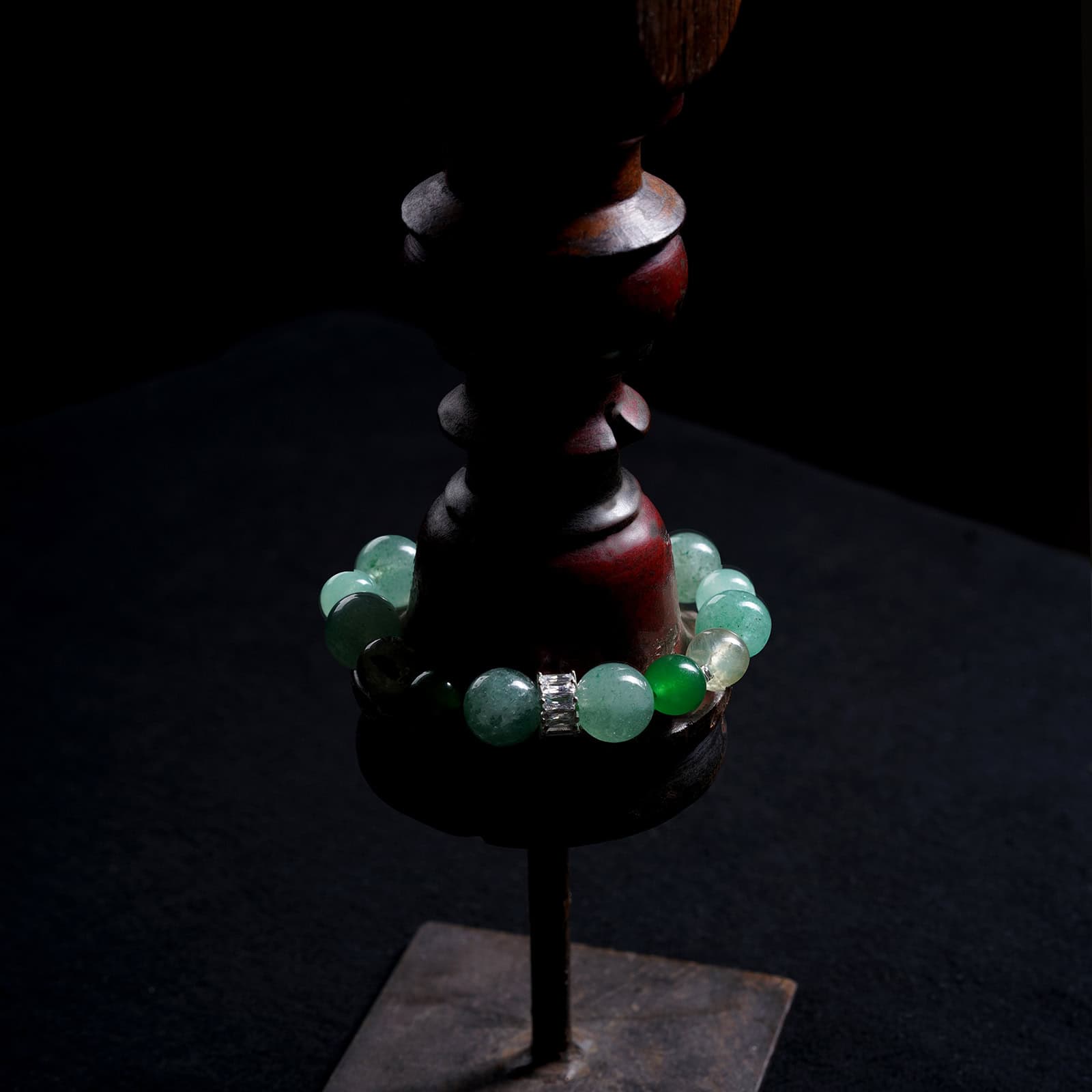 Green Rutilated·Moss Agate·Green Strawberry·Chalcedony·Prase Bracelet