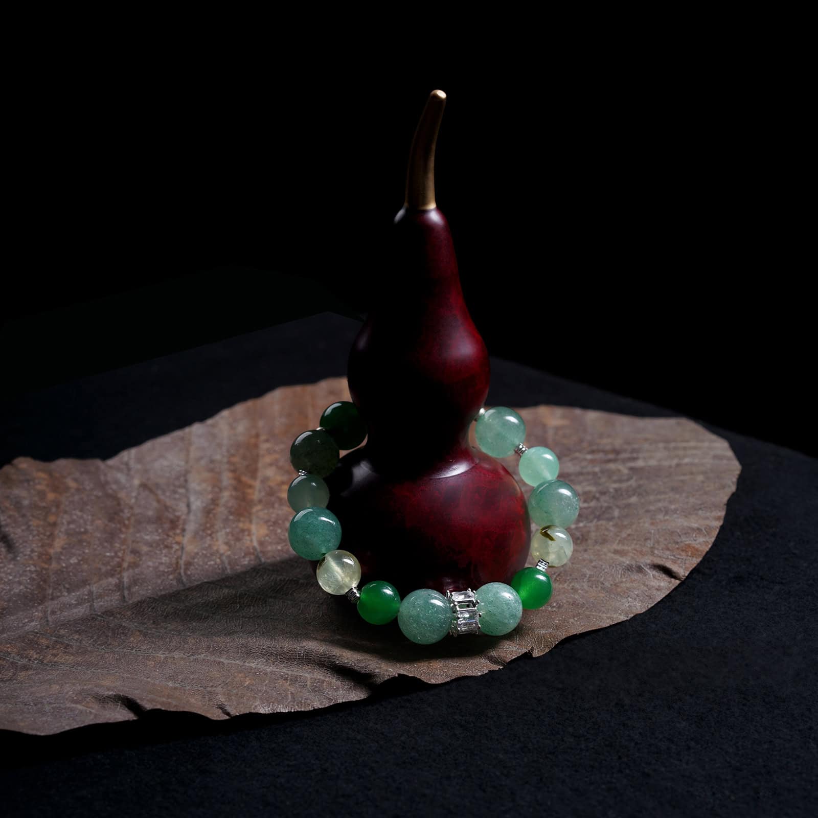 Green Rutilated·Moss Agate·Green Strawberry·Chalcedony·Prase Bracelet