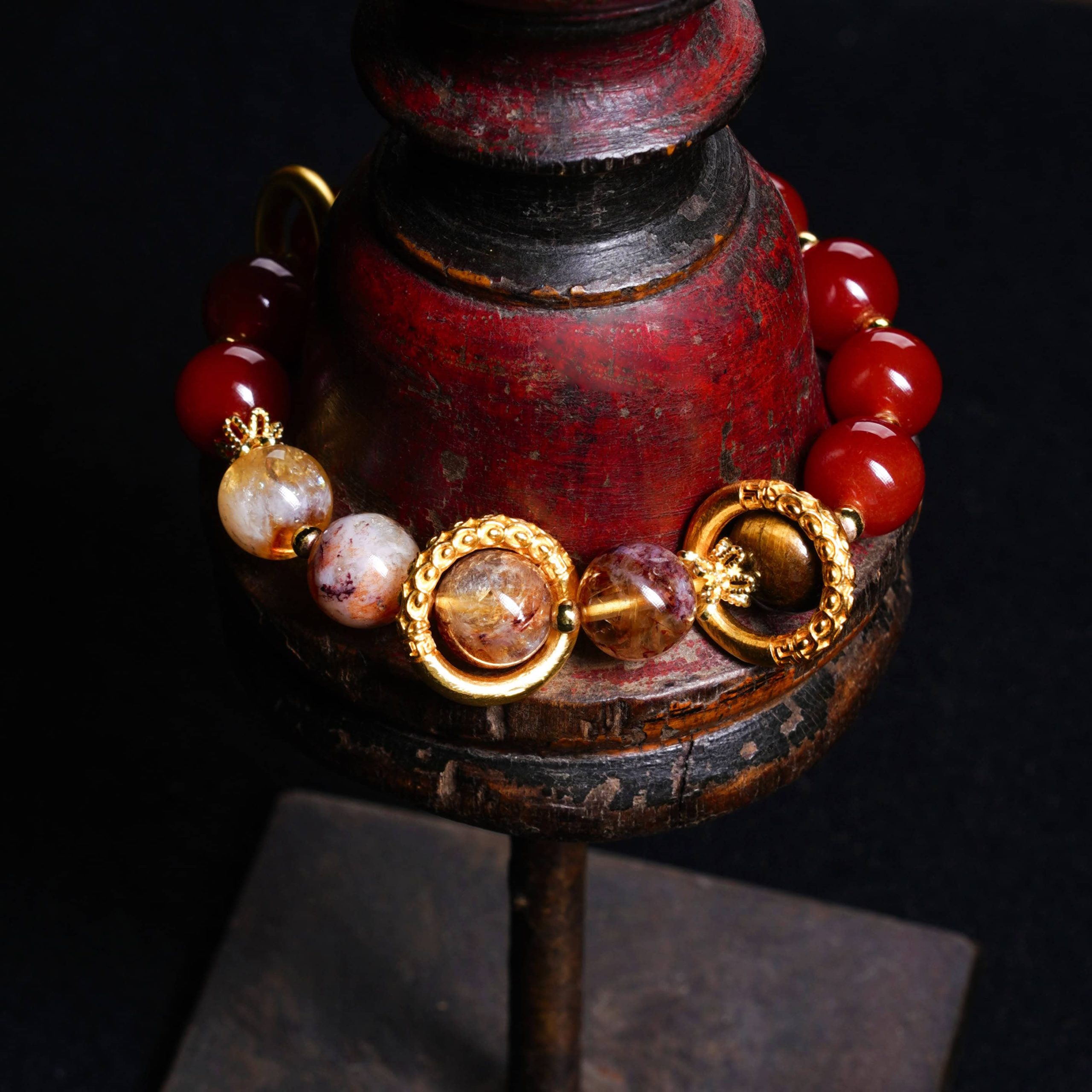 Red Agate&Citrine&Tiger's Eye Bracelet