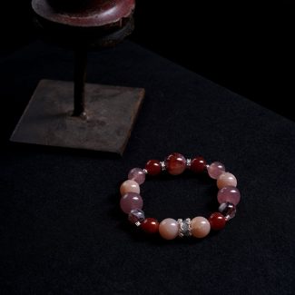 Red Agate&Strawberry&Sunstone&Rutilated Bracelet