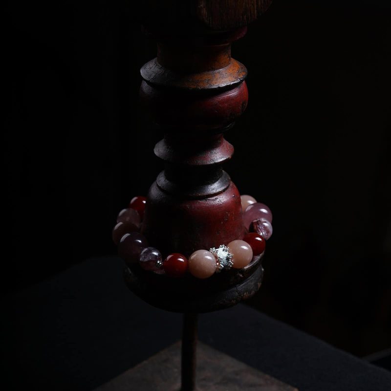 Red Agate&Strawberry&Sunstone&Rutilated Bracelet