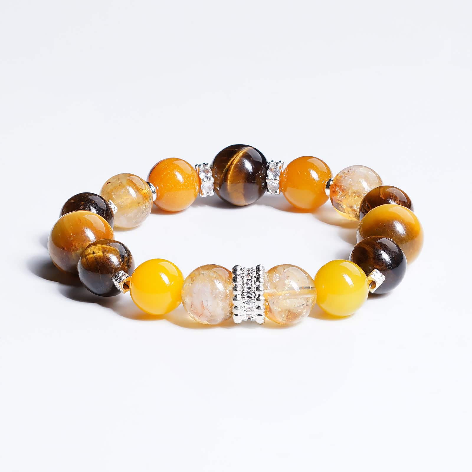 Tiger Eye·Band Agate·Pyramid·Gold Tiger·Yellow Agate Bracelet