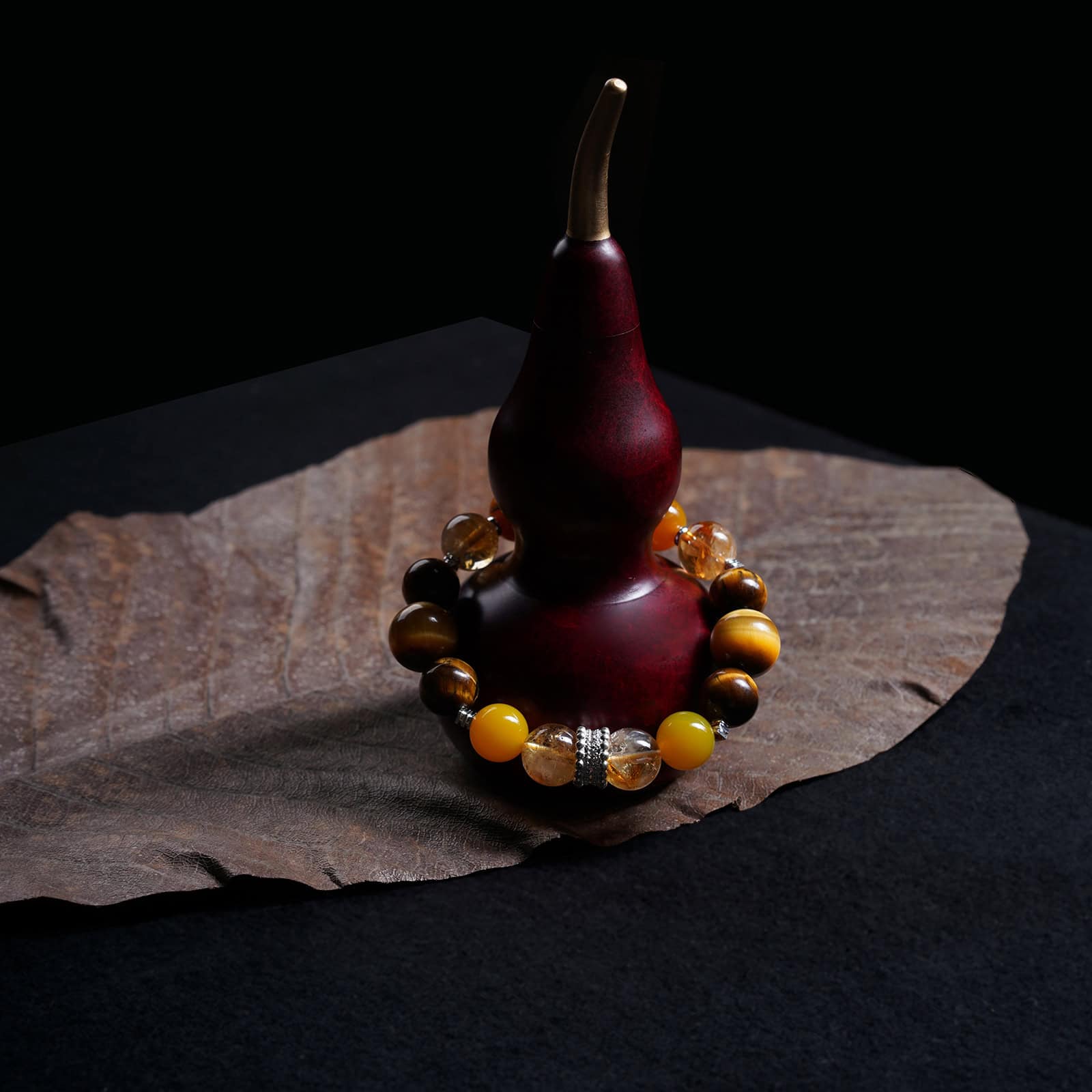 Tiger Eye·Band Agate·Pyramid·Gold Tiger·Yellow Agate Bracelet