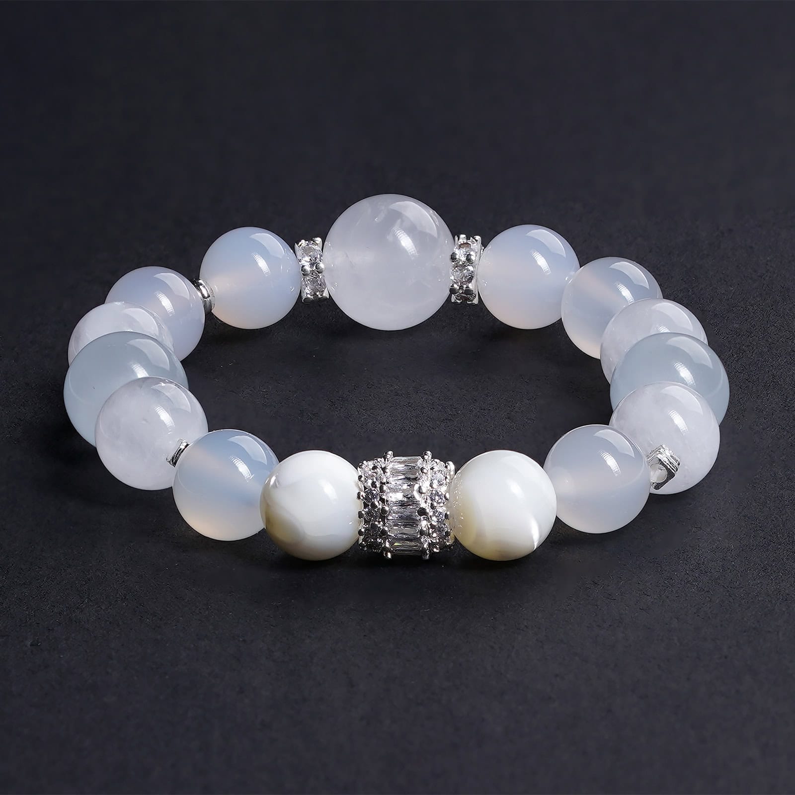 White Phantom·White Agate·Cat’s Eye·Mother Pearl Bracelet