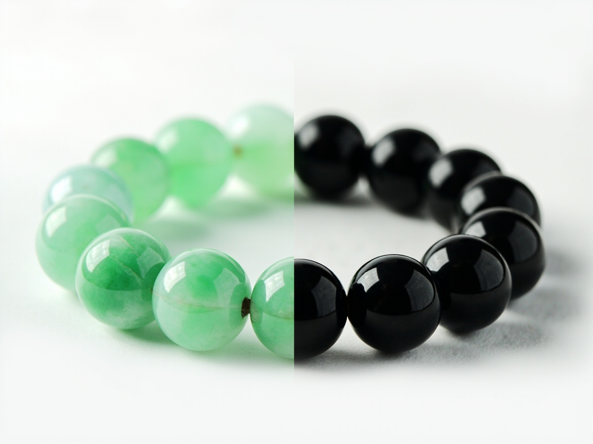 Green Jade vs Black Obsidian Feng Shui Bracelet comparison